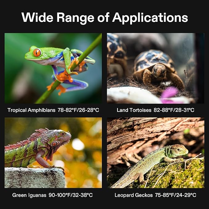 VIVOSUN Reptile Heating Pad 8x12 Inch with Thermostat Combo Under Tank Terrarium Heating Mat for Turtles, Lizards, Frogs, and Other Reptiles