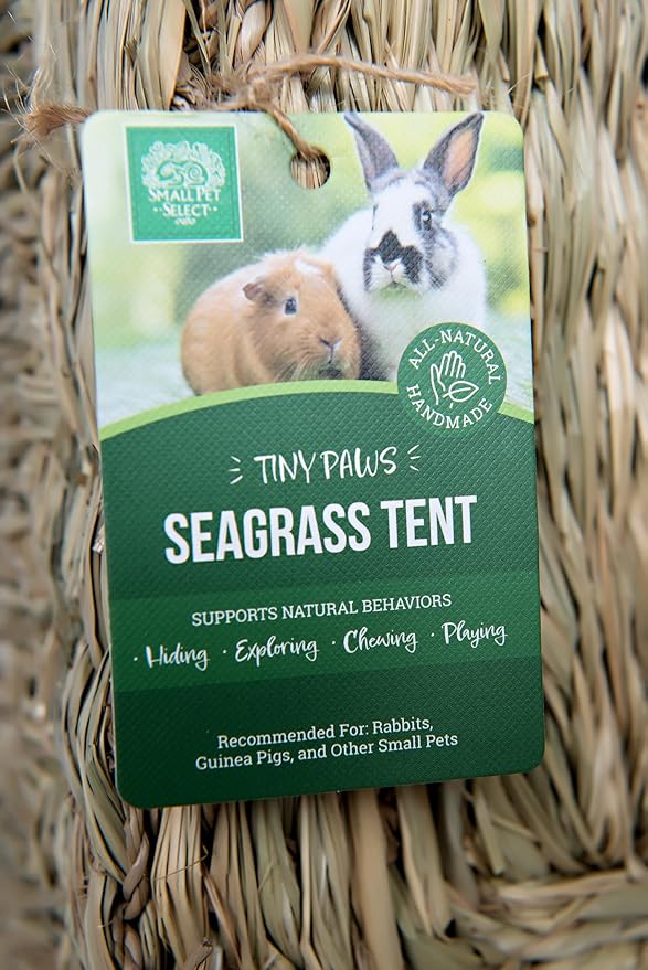 Small Pet Select - Tiny Paws Seagrass Tent for Rabbits, Guinea Pigs, and Other Small Animals