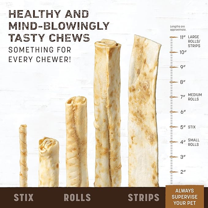 Earth Animal No Hide Medium Venison Flavored Natural Rawhide Free Dog Chews Long Lasting Chew Sticks | Treats for Large Dogs | Great for Aggressive Chewers - 6 Count