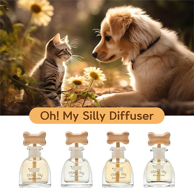 EVENDAY Oh my silly Air freshener Pet diffuser - Removing Ammonia Odor Deodorization Long Lasting Aroma Pet Perfume (Amberose)
