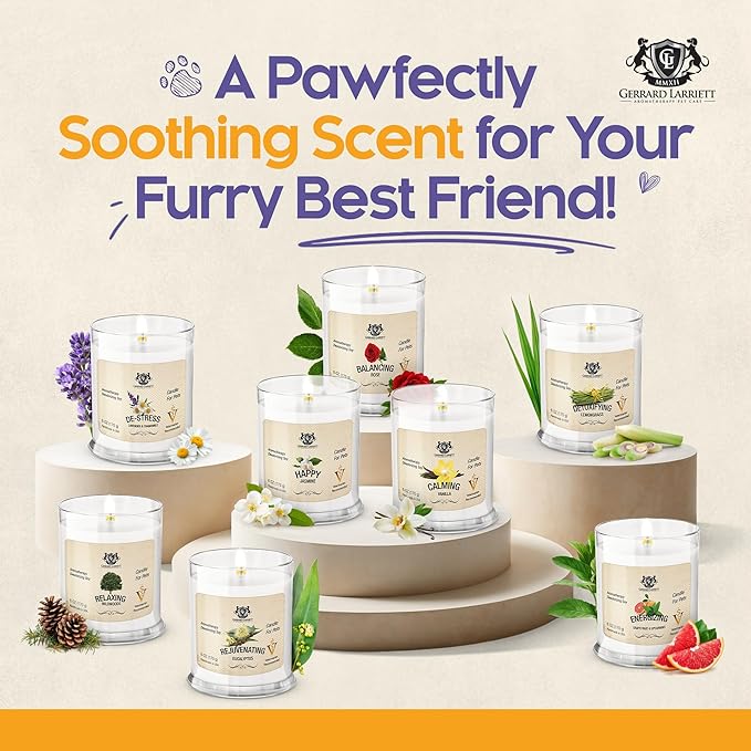 Pet Odor Eliminator Candle Calming Vanilla Scented Candle, Calming Candles Aromatherapy for Home Decor, Soy Wax Pet Candles Odor Eliminator for Animal Lover, Aromatherapy by Gerrard Larriett