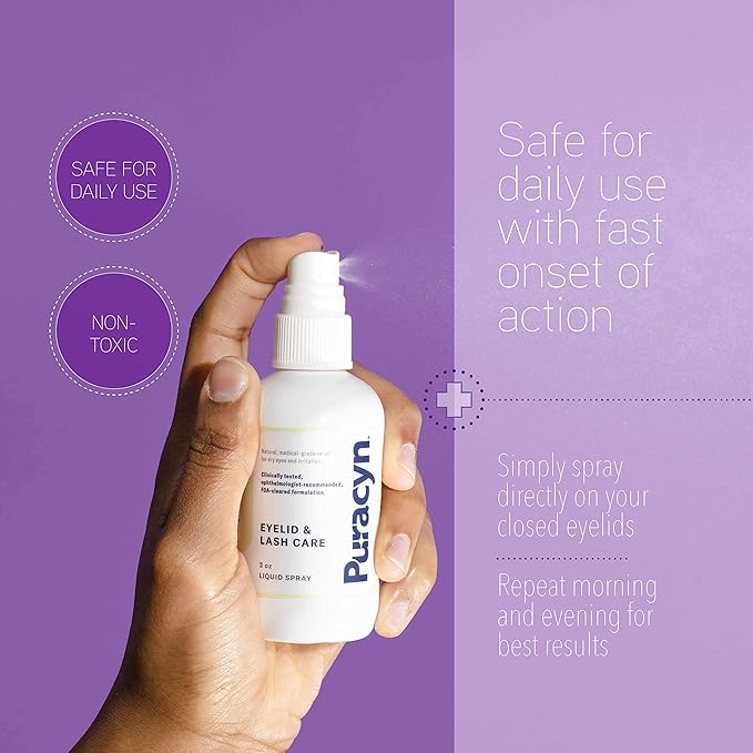 Eyelid and Lash Care - Natural, Medical-Grade Spray for Effective Relief from Styes, Blepharitis, and Irritation, 3 oz Bottle