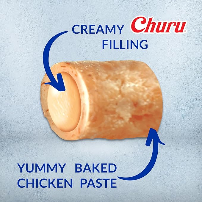 INABA Churu Fun Bites for Dogs, Soft & Chewy Baked Chicken Wrapped Filled Dog Treats with Vitamin E, 0.42 Ounces per Tetra, 8 Tetras per Box, Chicken with Pumpkin Recipe (Pack of 2)