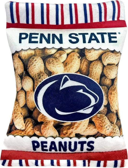 NCAA Penn State Nittany Lions Crinkle FINE Plush Dog & CAT Squeak Toy- Cutest Stadium Peanuts Snack Toy for Dogs & Cats with Inner Squeaker & Beautiful Football/Basketball Team Name/Logo