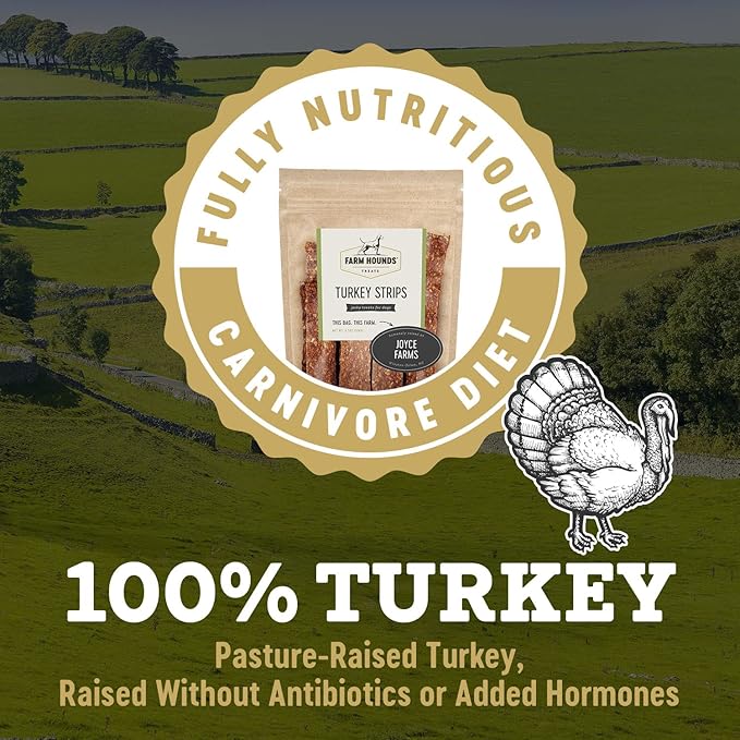 Farm Hounds - Turkey Strips - Premium Natural Jerky for Dogs - 100% Humanely Raised Turkey - Break-to-Size - Great for Training & Treats - No Added Fillers - Made in USA - 1 Pack