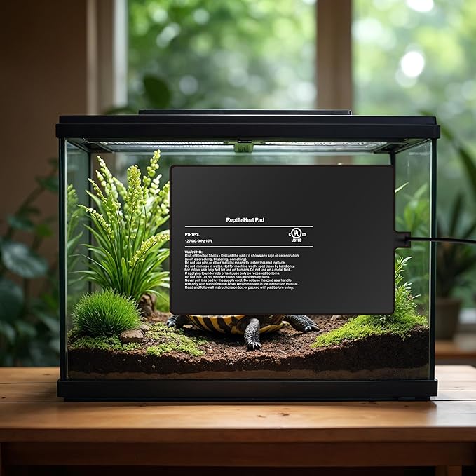 Simple Deluxe 8X12 Inch 16W Reptile Heating Pad Electric Indoor Under Tank Terrarium Heating Mat Waterproof for Turtles, Lizards, Frogs, and Other Reptiles