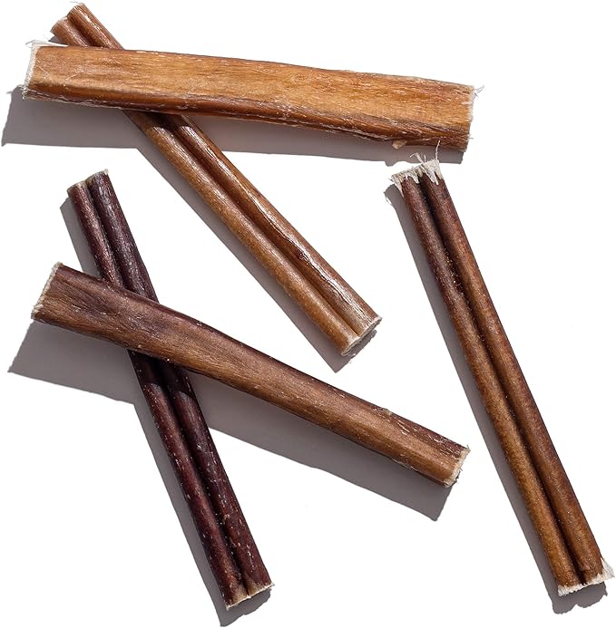 Jack&Pup 6-inch Thick Bully Sticks for Dogs (24 Pack) Single Ingredient, Thick Bully Sticks | Long Lasting Pizzle Sticks for Medium and Small Dogs
