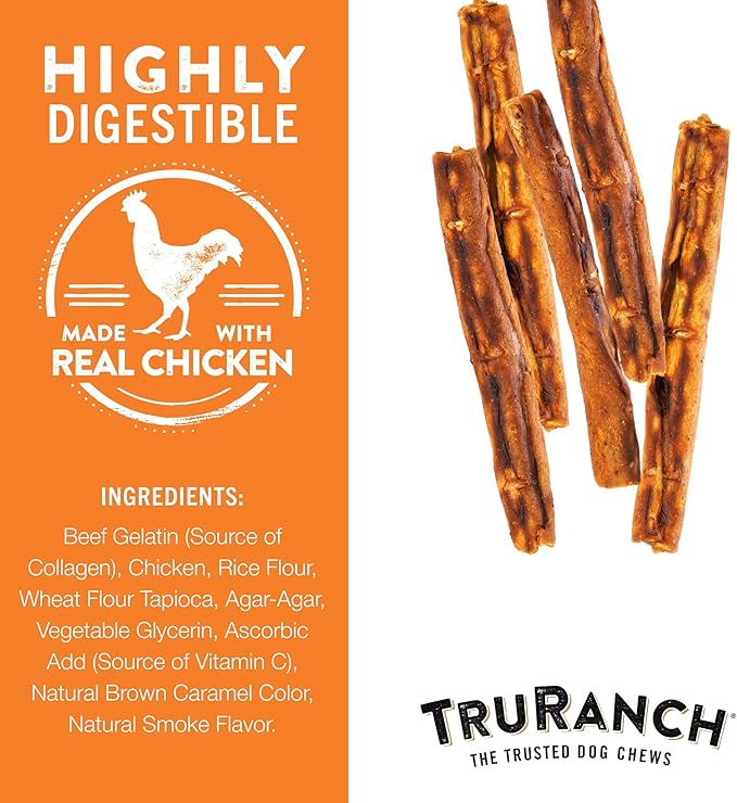Collagen Rolls - 9" Collagen Rolls for Dogs - Long Lasting Healthy Joint Support - Rawhide Alternative - Skin & Coat Health - Made with Real Chicken, Value Pack, 3 Bags, 9 Count