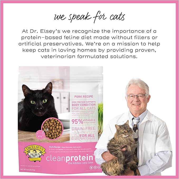 Dr. Elsey's cleanprotein Pork Cat Kibble 2 lb. Bag