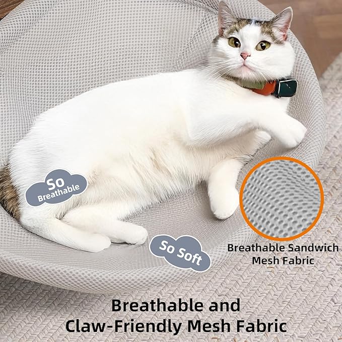 Lilyang Large Cat Desk Bed – Sunken Cat Hammock, 19.5"x15" Spacious Nest, Secure Bed with Dual Clamps & Steel Frame, Supports Up to 50 lbs, Reversible & Washable Bed Cover (X-Large, Mesh Cover)