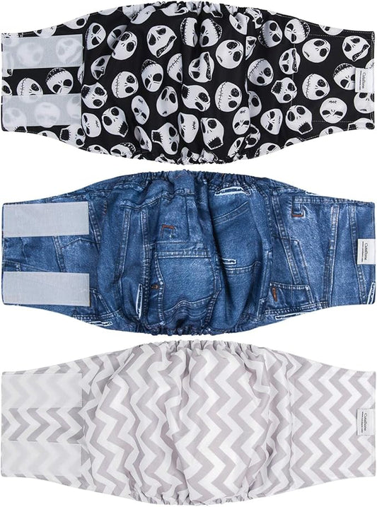 CuteBone Dog Belly Bands for Male Dogs Wraps Washable Doggie Diapers DM06L