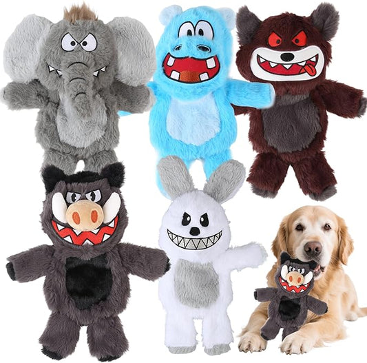 Bzonsmart Dog Squeaky Toys, 5 PCS Crinkle Plush Dog Toys, Dog Toys Value Bundle for Small,Medium,and Large Dogs, Dog Chew Toys to Keep Them Busy