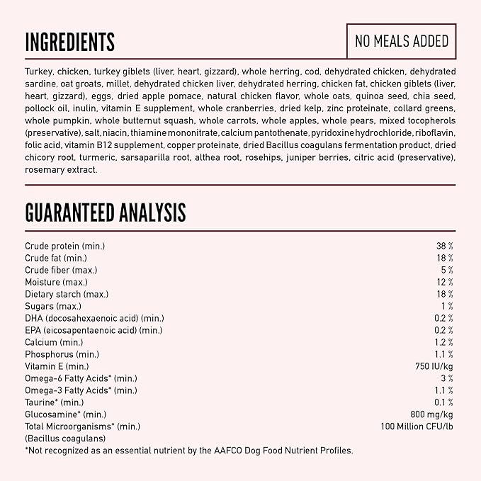ORIJEN Amazing Grains High Protein Dry Dog Food Small Breed Recipe 4lb Bag