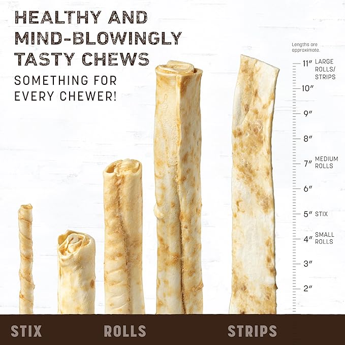 Earth Animal No-Hide Rolls Mango Vegetarian Recipe Small Natural Rawhide Alternative Dog Chews - 6 Count Value Pack