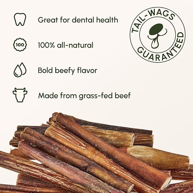 Downtown Pet Supply 6-inch Bully Sticks for Dogs, Pack of 48 - Single Ingredient, Nutrient-Rich and Odor Free Bully Sticks for Dogs - Rawhide Free Dog Chews Long Lasting and Non-Splintering