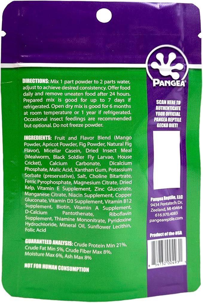 Pangea Gecko Diet Fig & Papaya Bundle - 2oz Fig & Insects and Papaya Diets
