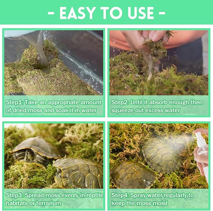 Riare 14 OZ Premium Sphagnum Moss for Reptiles- 20QT Natural Live Moss Reptile Moss Bedding for Terrarium, Hatching, Forest Sphagnum Moss Reptile Substrate for Snakes, Gecko, Turtles, Frogs, Leopard