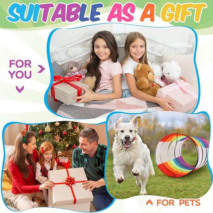 27.6 Inch Extra Large Play Tunnel for Kids Pop Up Crawl Tunnels Colorful Crawls Tube for Toddler Collapsible Tunnel Toy Gift with Breathable Mesh for Children Pet Indoor Outdoor(1 Pcs)