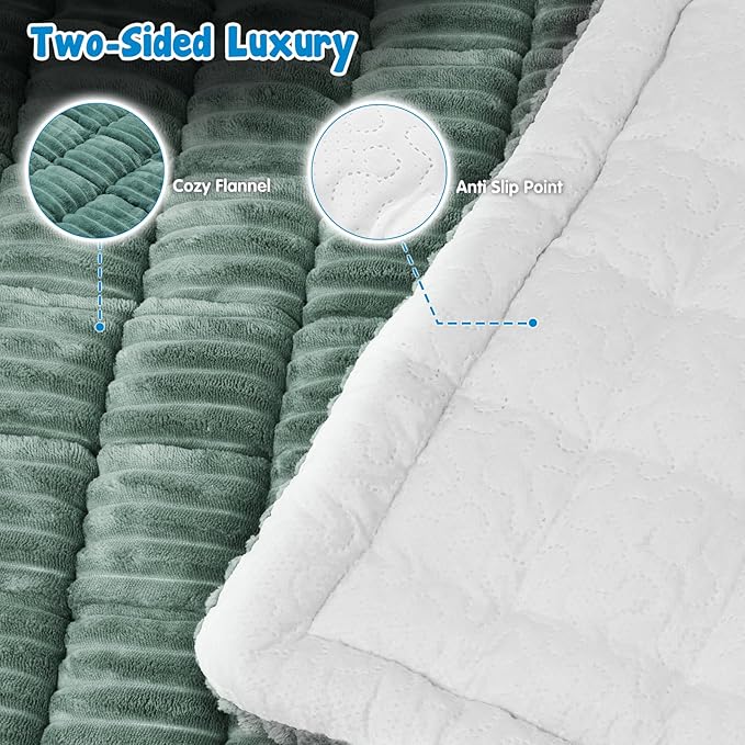 Backseat Pet Bed Mat, Plaid Dog Bed for Car Back Seat, Flannel Dog Covers for Loveseats, Non-Slip Travel Pet Mat, Custom Fit for Backseat Extenders and Seat Covers, 54"x24.8", Blue Grey