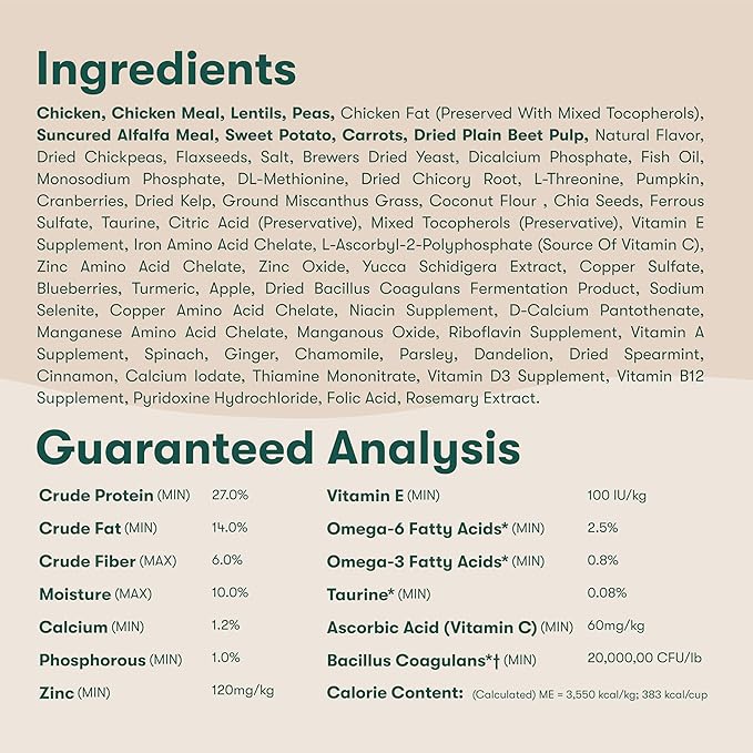 Jinx Premium Grain-Free Dry Dog Food, for All Lifestages - Real Chicken, Sweet Potato & Carrot Kibble with Superfoods for Immune Support & Probiotics for Digestive Support - No Fillers - 11.5lb