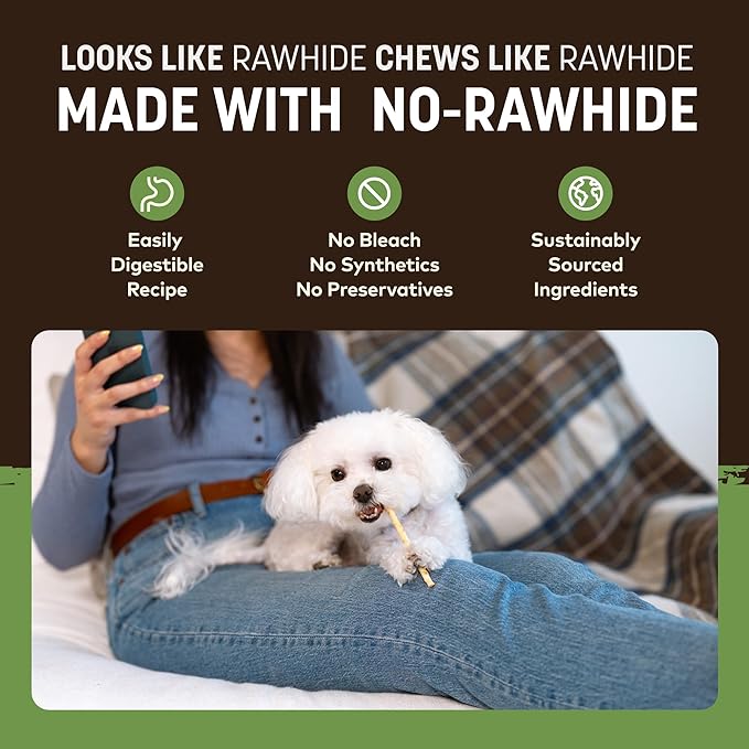Earth Animal No-Hide Stix Pork Recipe Natural Rawhide Alternative Dog & Cat Chews - 40 Count Extra Value Pack