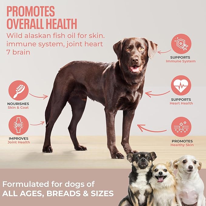 SavvyBeast Pollock and Salmon Oil for Dogs & Cats – Omega-3 Fish Oil Supplement for Pets – Supports Skin & Coat, Joints, Itch Relief, Immune Boost & Heart Health – Wild-Caught & All-Natural – 32 oz