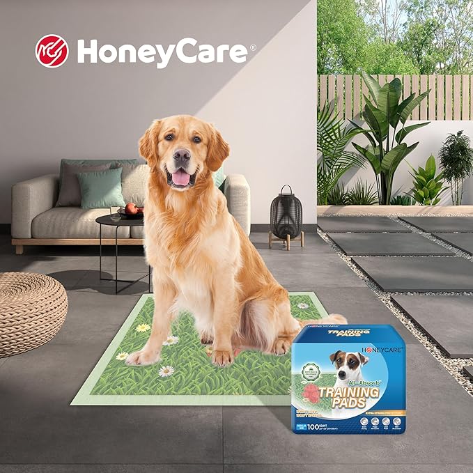HONEYCARE Dog Training Pads with Grassfield & Fire Hydrant Printing丨Eliminating Urine Odor Puppy Pads 丨 XXL Premium Dog Pee Pads (30Count, 30x36 inch)