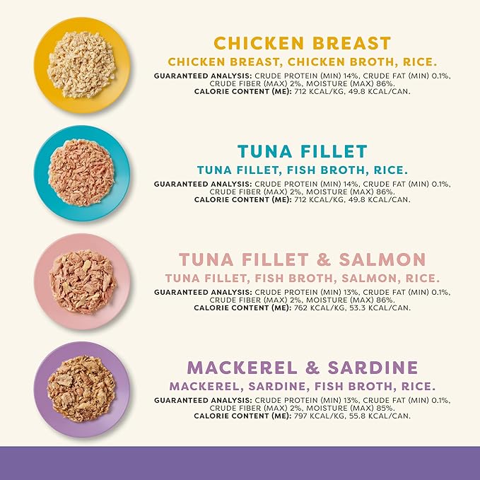 Applaws Natural Wet Canned Cat Food, Limited and Natural Ingredients, High Protein with No Artificial Additives, Variety Selection in Broth (24 x 2.47 oz Cans)