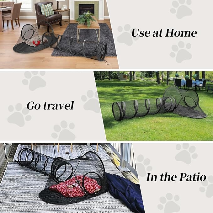 Outdoor Dog Enclosures & Catio with Weatherproof Tunnel, Ventilated Tent, and Portable Playhouse – Pop-Up Pet Playpen for Dogs, Cats, Small Animals
