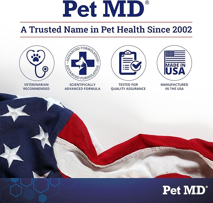 Pet MD Veterinary Tris Flush Cat & Dog Ear Cleaner - and Infection Treatment with Ketoconazole 12 oz
