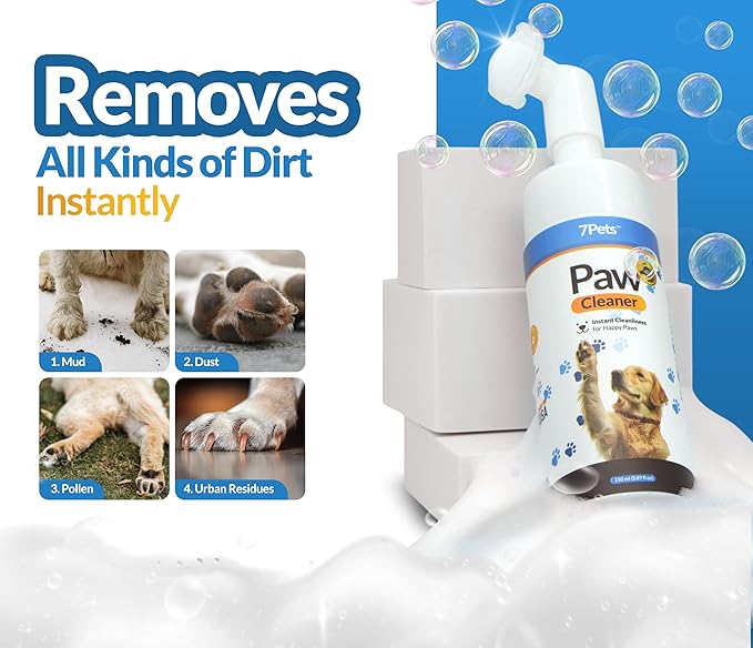 Paw Cleaner for Dogs & Cats | Gentle Dog Paw Washer | No Rinse Foaming | Unscented | Pet Foot Cleaner with Built-in Silicone Brush for Muddy Paws | Puppy & Kitten Paw Wash