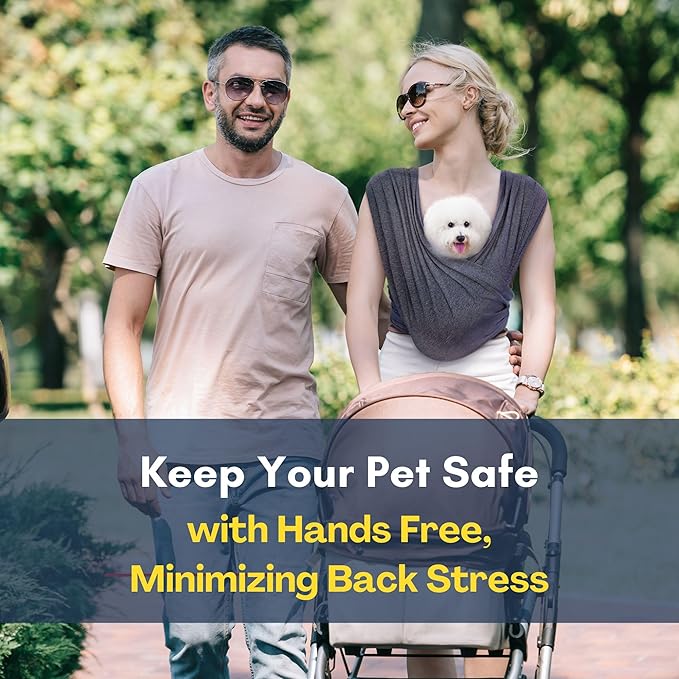 Dog Carriers for Small Dogs, Front Facing Cat Carrier, Hands Free Dog Carrier, Size Adjustable Pet Carrier, Reducing Back Pain, Soft Cotton, Safe Small Dog Carrier (Plus, Charcoal Black)