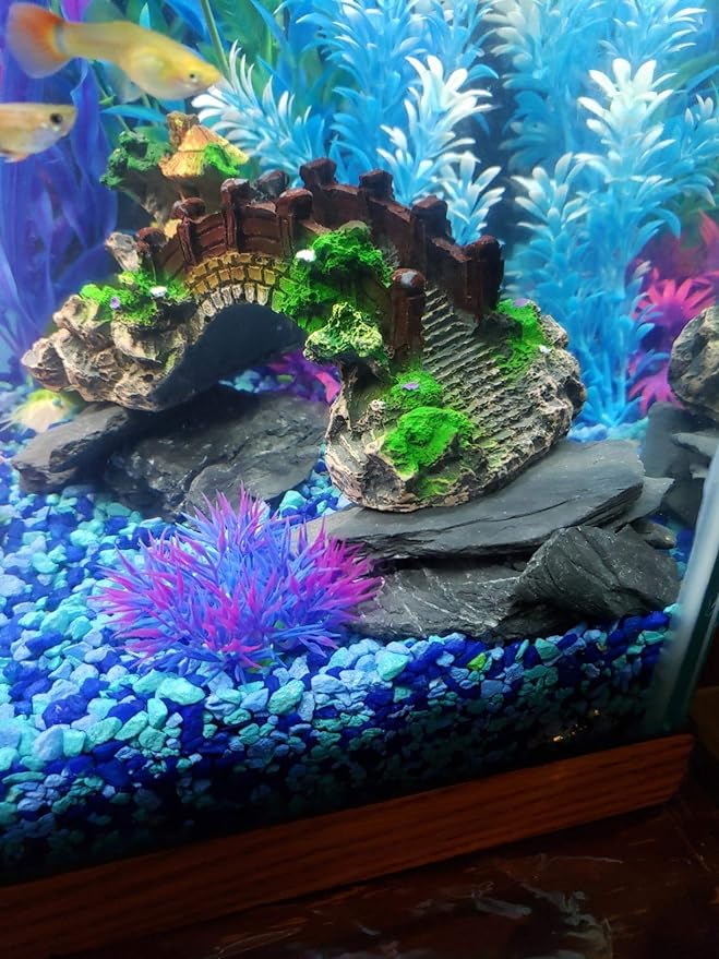 Voulosimi Natural Slate Rocks PH Neutral Stone Perfect Rocks for Aquariums, Landscaping Model,Tank Decoration,Amphibian Enclosures (7.5 LB, 3-5 inch)