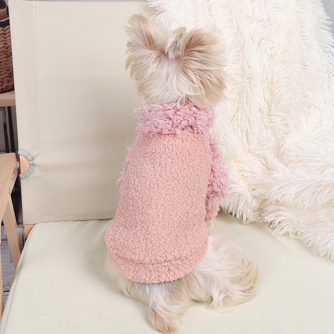 Dog Sweater Pink Pullover Dog Jacket for Small Dogs Girl Boy Soft Lightweight Sweatshirt Pet Clothes Doggie Coats for Chihuahua Clothes Cat Sweater, Pink, M