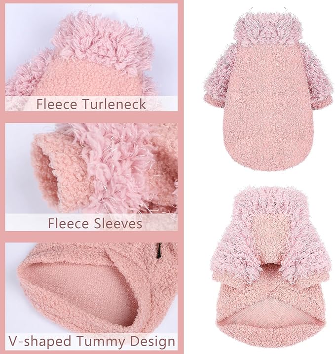 Dog Sweater Pink Pullover Dog Jacket for Small Dogs Girl Boy Soft Lightweight Sweatshirt Pet Clothes Doggie Coats for Chihuahua Clothes Cat Sweater, Pink, M