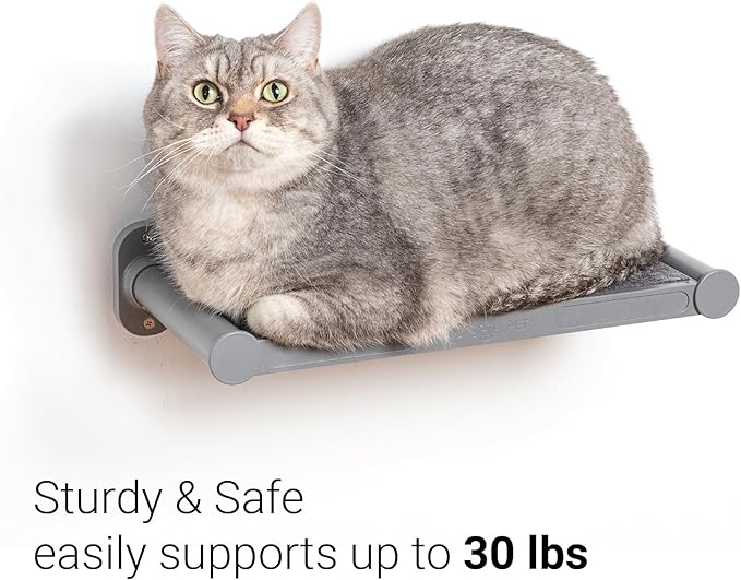 SVD.PET Cat Wall Shelves, 17" x 8" Wall Furniture with Felt Pad, Modern Design, Easy to Install & Clean, Cat Perch for Sleeping & Playing (Dark Grey)