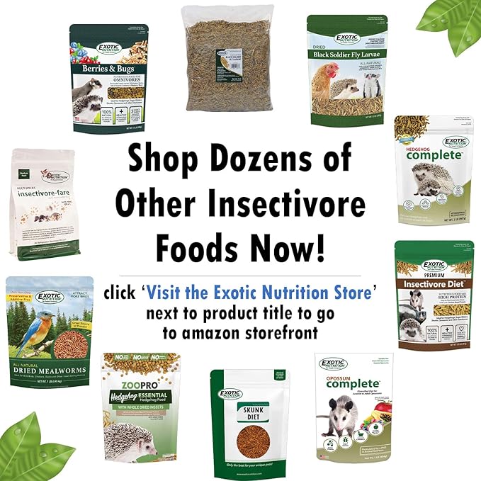 Premium Insectivore Diet (1.25lb) - Healthy Nutritious Chicken Based High Protein Pellet Diet - for Sugar Gliders, Hedgehogs, Opossums, Skunks & Other Insectivores