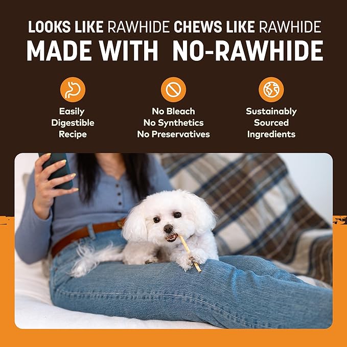 Earth Animal No-Hide Stix Chicken Recipe Natural Rawhide Alternative Dog & Cat Chews - 40 Count Extra Value Pack