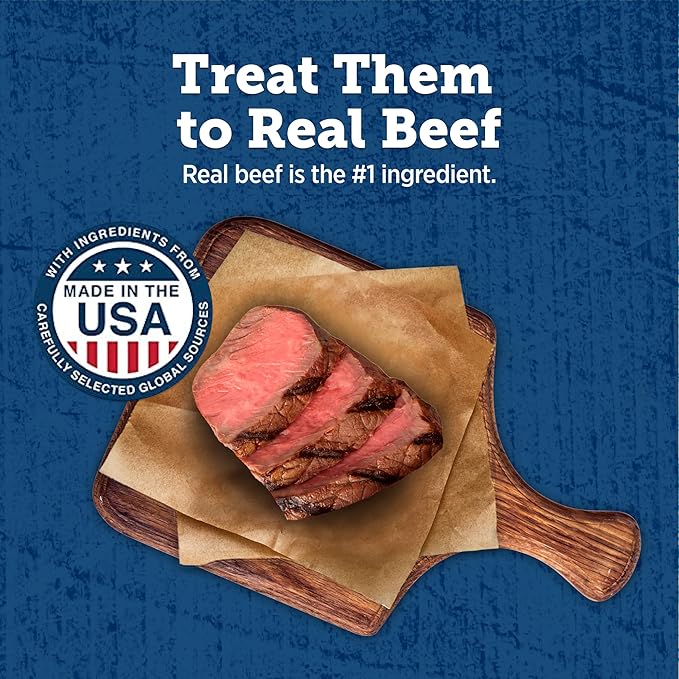 Blue Buffalo True Chews Premium Jerky Cuts Dog Treats, Made in the USA with Natural Ingredients, Beef, 20-oz Bag