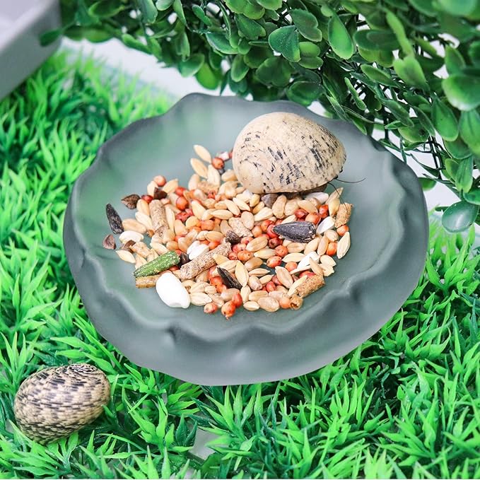 3 Pack Reptile Food Bowl Water Dish, Ceramics Reptile Feeding Bowl, Bearded Dragon Feeding Dish Kit, Tank Terrarium Aquarium Accessory for Hermit Crab Turtle Tortoise Lizard Frog Snail Leopard Gecko