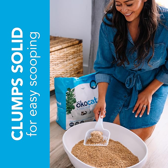 ökocat Original Wood Clumping Cat Litter, Unscented, 26 pounds XL - Natural Ingredients, Stops Odor, Clumps Solid, 99% Dust Free, Great for All Cats