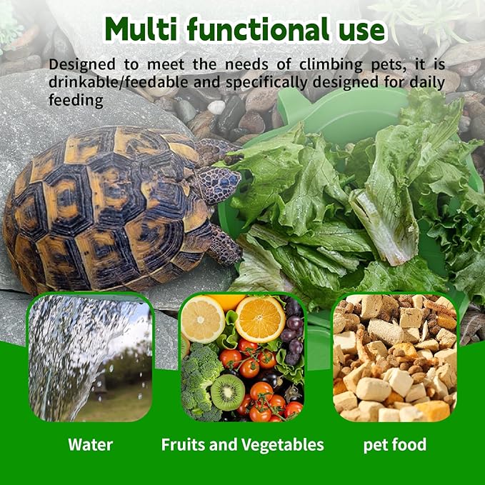 4pcs Leaf Reptile Food Water Bowl,Bowls Turtle Feeding Dishes,Tortoise Habitat Accessories Food and Water Feeder,for Tortoises, Lizards, Geckos and Other Reptiles 2 Sizes
