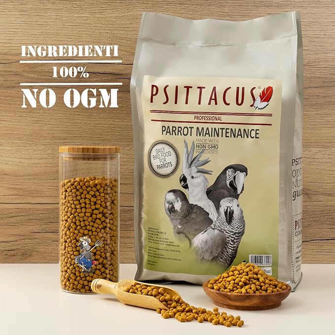Psittacus Parrot Maintenance 6.6 lb | Complete Pellet Diet for Caiques, Macaws, African Greys and Amazonas | Premium Food for Birds, 100% no-GMO