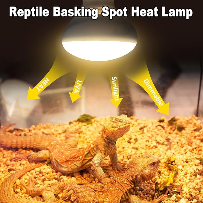 MIXJOY 4Pack Reptile Heat Lamp Bulbs, 100W Heat Lamp Bulbs for Reptiles Basking Bulbs UVA Daylight Basking Light Amphibians Heating Lamp Emitter for Lizard, Tortoise, Bearded Dragon Gecko