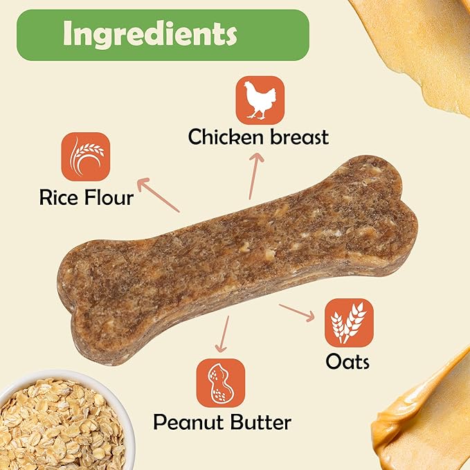 MON2SUN Dog Treats 2 Inch Chicken & Oat Treats with Peanut Butter, Crunchy Biscuits for Small Dogs, Training Rewards, 10.6 oz (35 Count)