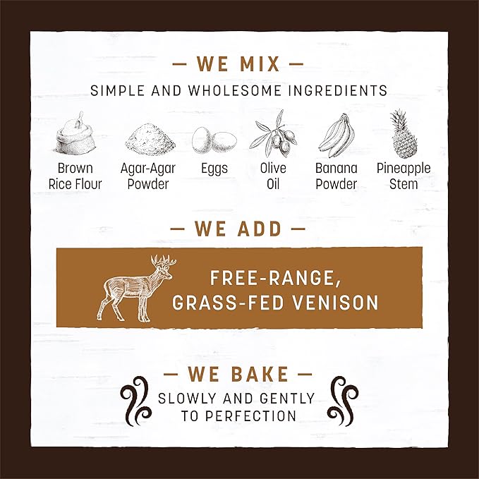 Earth Animal No Hide Medium Venison Flavored Natural Rawhide Free Dog Chews Long Lasting Chew Sticks | Treats for Large Dogs | Great for Aggressive Chewers - 6 Count