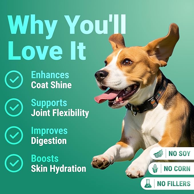 Daily Collagen for Dogs - Boosts Muscle Health & Overall Stamina - Premium All Natural Ingredients Dog Collagen Powder - Supports Mobility and Flexibility, Easy to Mix Powder, Made in USA