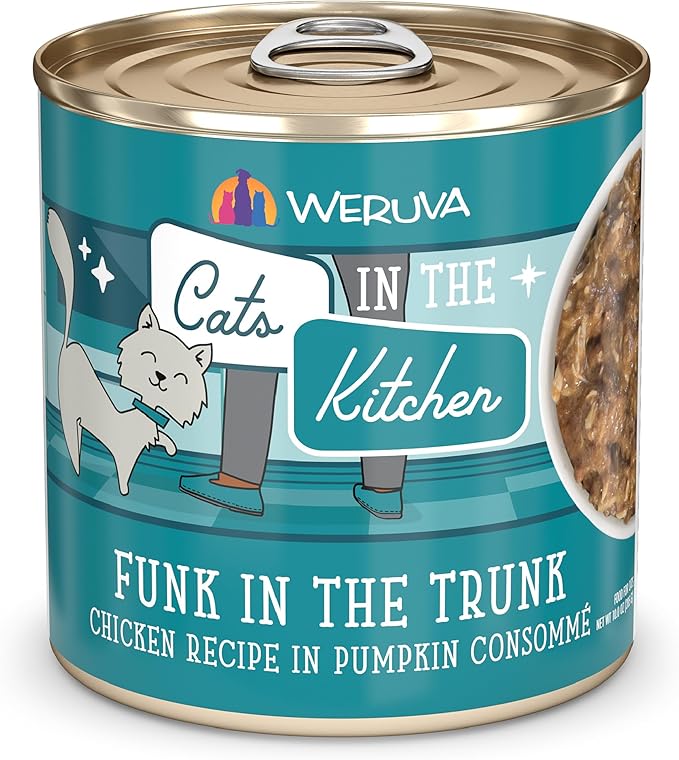 Weruva Cats in The Kitchen, Funk in The Trunk Wet Cat Food, 10oz Can (Pack of 12)