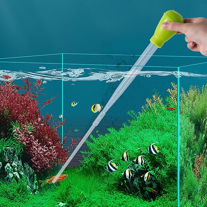 SLSON Aquarium Coral Feeder Waste Cleaner for Fish Tank Maintenance Long Pipette Suction Dropper Tool Acrylic Water Transfer Waste Remover Fish Feeder (24.8 inches)