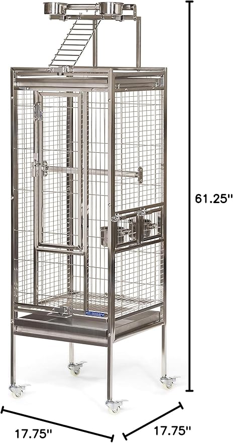 Prevue Pet Products Small Stainless Steel Playtop Bird Cage